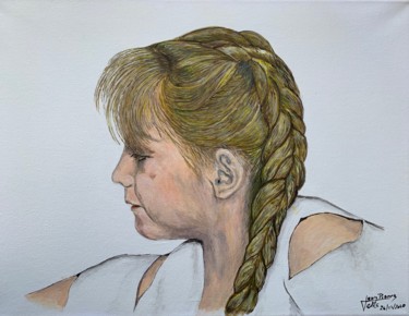 Peinture intitulée "jeune fille" par Jean Pierre Fetis, Œuvre d'art originale, Acrylique