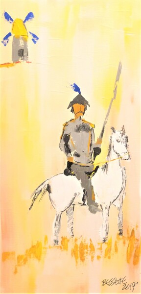 Schilderij getiteld "Don Quichotte" door Jean Pierre Ii Bessette (BESSETTE), Origineel Kunstwerk, Acryl
