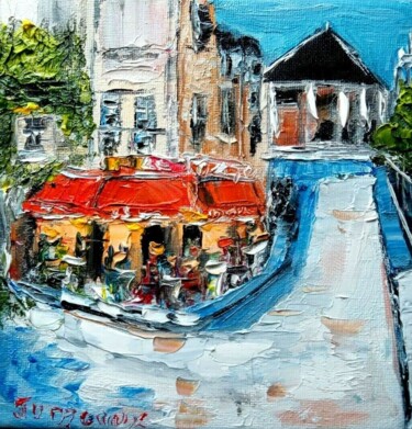 Schilderij getiteld "BRASSERIE PARISIENN…" door Jean Pierre Jumeaux, Origineel Kunstwerk, Olie