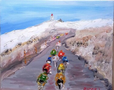 Painting titled "TOUR DE FRANCE ETAP…" by Jean Pierre Jumeaux, Original Artwork, Oil Mounted on Wood Stretcher frame