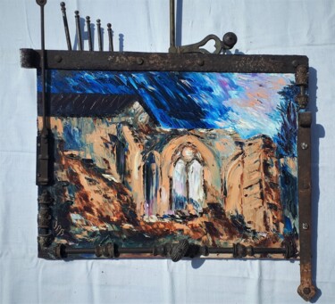 Schilderij getiteld "la vieille abbaye" door Jean Pierre Labarthe, Origineel Kunstwerk, Olie