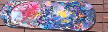 Schilderij getiteld "le dragon" door Jean Pierre Labarthe, Origineel Kunstwerk, Acryl Gemonteerd op Houten paneel