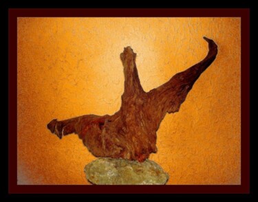 Sculpture intitulée "l'aigle en bois: cr…" par Jean-Pierre Merlhou, Œuvre d'art originale