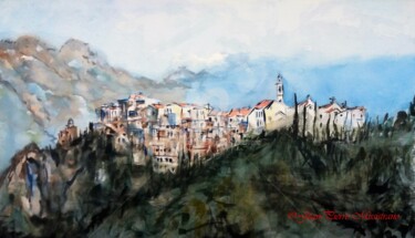 Peinture intitulée "Montemaggiore" par Jean-Pierre Missistrano, Œuvre d'art originale, Aquarelle