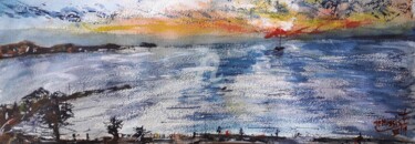 Pintura intitulada ""La plage du Cros",…" por Jean-Pierre Missistrano, Obras de arte originais, Aquarela