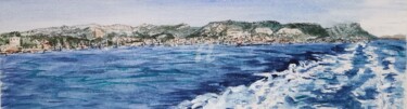 Картина под названием ""Quittée de port"" - Jean-Pierre Missistrano, Подлинное произведение искусства, Акварель