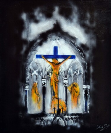 Schilderij getiteld "Notre-Dame Montréal" door Jean-Pierre Parée, Origineel Kunstwerk, Acryl