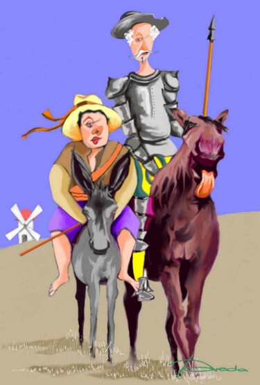 Картина под названием "Don Quichotte" - Jean Pierre Poveda, Подлинное произведение искусства, Акрил