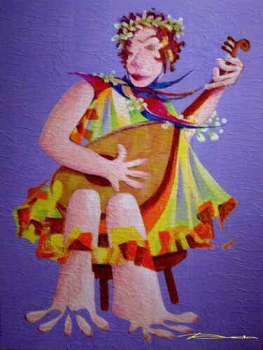 Peinture intitulée "Le Troubadour" par Jean Pierre Poveda, Œuvre d'art originale, Acrylique