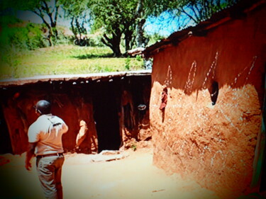 Photographie intitulée "Le village africain" par Jean-Pierre Tastevin, Œuvre d'art originale, Photographie numérique