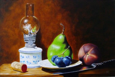 绘画 标题为“Lampe à l'huile” 由Jean-Pierre Walter, 原创艺术品, 油