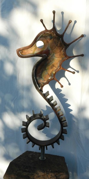 Sculpture intitulée "Hippocampe 2019" par Jean Remaury, Œuvre d'art originale, Métaux