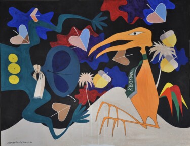 Peinture intitulée "Les habitants de l'…" par Jean-Thomas Bédard, Œuvre d'art originale, Gouache