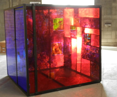「Le cube imparfait」というタイトルの彫刻 Jean Vindrasによって, オリジナルのアートワーク, ステンレス鋼