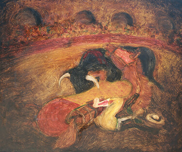 Pintura intitulada "Picador malheureux." por Jean Xavier Combe, Obras de arte originais, Óleo Montado em Armação em madeira