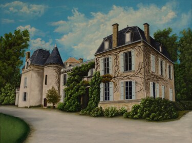Malerei mit dem Titel "Chateau BARDINS" von Jean-Yves Saint Lezer, Original-Kunstwerk, Öl