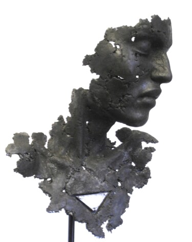 Sculpture titled "so long" by Jean-Yves Verne, Original Artwork, Cement Mounted on Metal