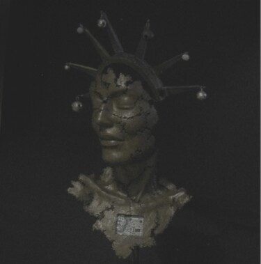 Skulptur mit dem Titel "liberty joker" von Jean-Yves Verne, Original-Kunstwerk, Zement