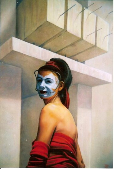 Peinture intitulée "La passante" par Jeanbernard Tessier, Œuvre d'art originale, Huile