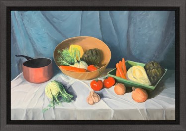 Peinture intitulée "Legumes 2020" par Jean Calmon, Œuvre d'art originale, Huile Monté sur Châssis en bois