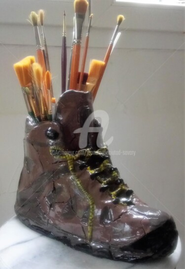 Scultura intitolato "chaussure.pour pinc…" da Jc C-S ' Art, Opera d'arte originale, Argilla