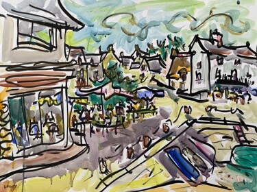 Painting titled "Portivy 53" by Jean-François Groisy, Original Artwork, Watercolor