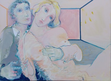 Картина под названием "Donne moi ta main." - Jean-Louis Smoos, Подлинное произведение искусства, Масло