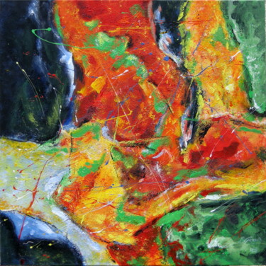 제목이 "POUSSIERE D'ETOILE"인 미술작품 Jean-Marc Gayraud로, 원작, 아크릴 나무 들것 프레임에 장착됨