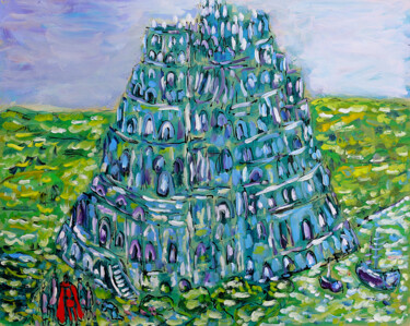 Pittura intitolato "BABEL   (d'après La…" da Jean Mirre, Opera d'arte originale, Olio