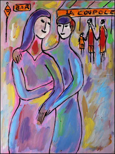 Painting titled "AMOUR IS FRENCH" by Jean Mirre, Original Artwork, Oil