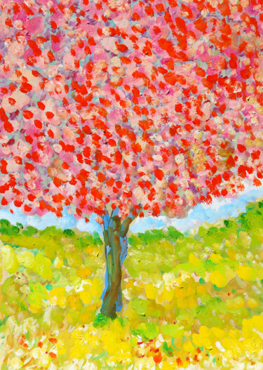 Peinture intitulée "Wishing tree" par Jean Mirre, Œuvre d'art originale, Huile