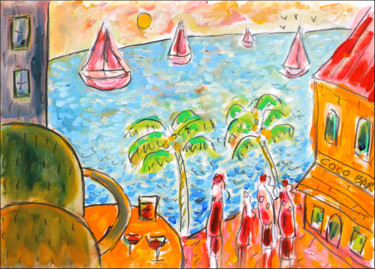 Peinture intitulée "Coco Bar" par Jean Mirre, Œuvre d'art originale, Huile