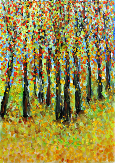 Peinture intitulée "November wood" par Jean Mirre, Œuvre d'art originale, Huile