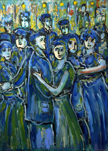 Painting titled "Le bal perdu" by Jean Mirre, Original Artwork, Oil