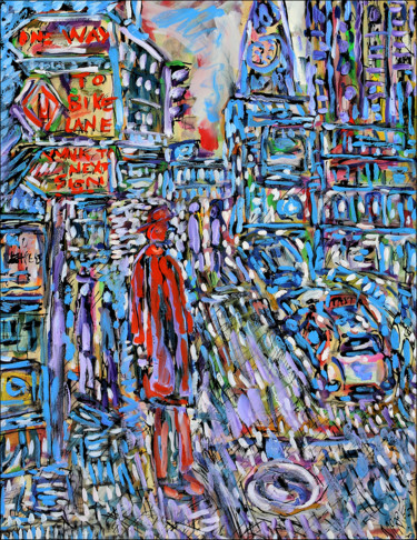 Malarstwo zatytułowany „Street confusion” autorstwa Jean Mirre, Oryginalna praca, Olej