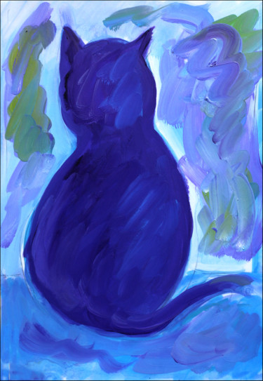 Painting titled "Neige bleu" by Jean Mirre, Original Artwork, Oil