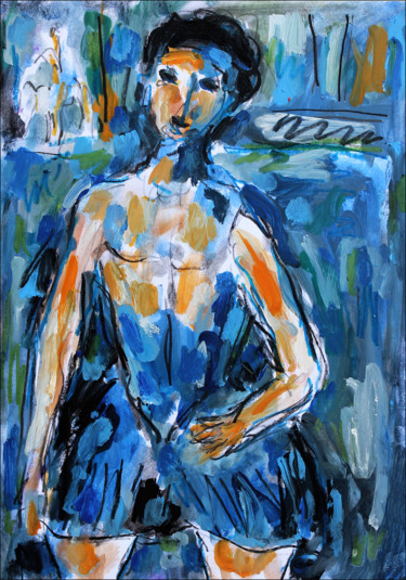 Peinture intitulée "L'écuyère d'après G…" par Jean Mirre, Œuvre d'art originale, Huile