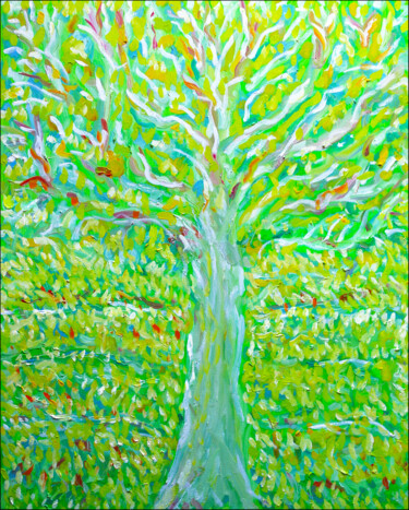 제목이 "Summer tree"인 미술작품 Jean Mirre로, 원작, 기름 나무 들것 프레임에 장착됨