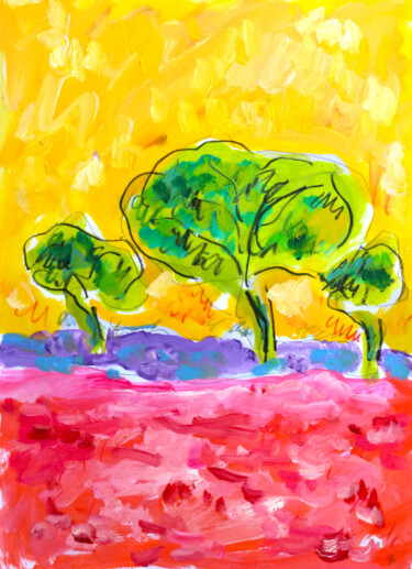 Malerei mit dem Titel "Summertime1" von Jean Mirre, Original-Kunstwerk, Öl