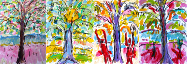 제목이 "Sport et arbres"인 미술작품 Jean Mirre로, 원작, 기름