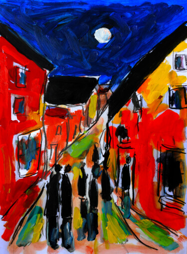 Pintura intitulada "Some kind of moon" por Jean Mirre, Obras de arte originais, Óleo