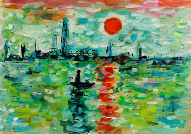 Картина под названием "Monet Monet" - Jean Mirre, Подлинное произведение искусства, Масло