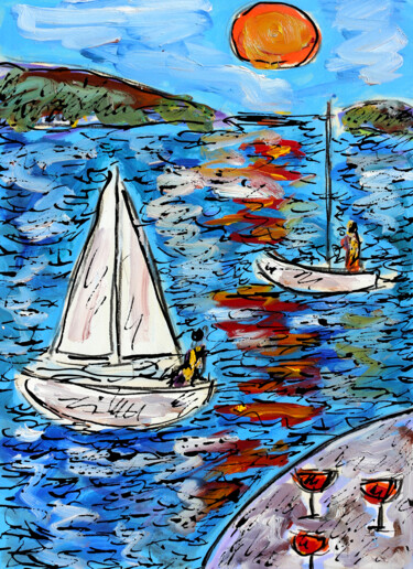 Pintura titulada "Sail or drink" por Jean Mirre, Obra de arte original, Oleo