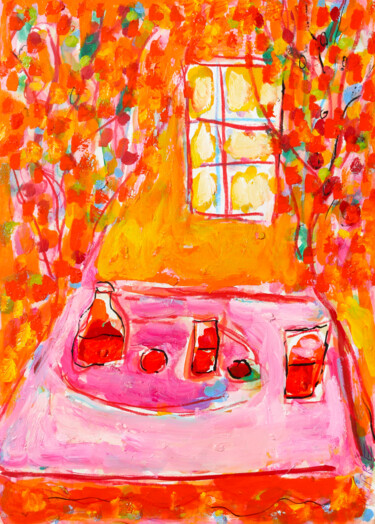 Peinture intitulée "Orange morning" par Jean Mirre, Œuvre d'art originale, Huile