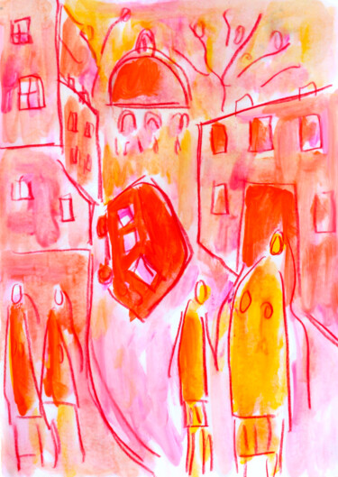 Картина под названием "Rue Soufflot" - Jean Mirre, Подлинное произведение искусства, Масло