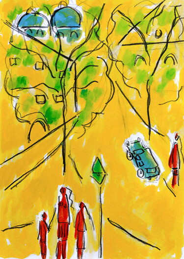 Peinture intitulée "Enfants de Montmart…" par Jean Mirre, Œuvre d'art originale, Huile