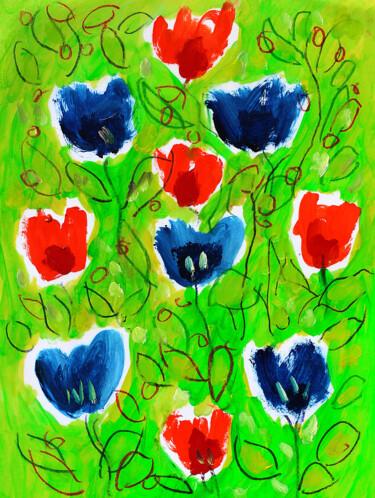 Malerei mit dem Titel "Cantate florale" von Jean Mirre, Original-Kunstwerk, Öl