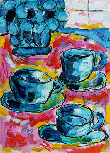 Peinture intitulée "Cups" par Jean Mirre, Œuvre d'art originale, Huile