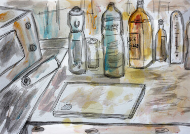 "Kitchenette" başlıklı Tablo Jean Mirre tarafından, Orijinal sanat, Petrol