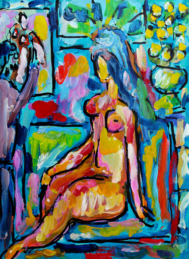 Peinture intitulée "Séance tenante" par Jean Mirre, Œuvre d'art originale, Huile